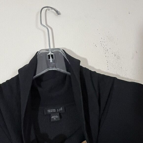 J. Jill Wearever Black Cowl Neck Stretch Ribbed Knit Sweater Midi Dress XL - Picture 3 of 7